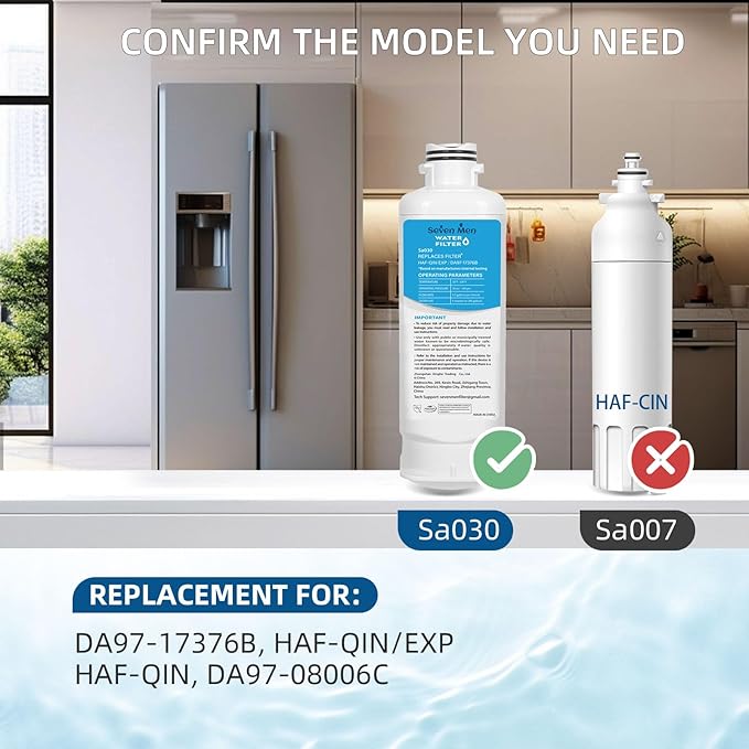DA97-17376B Water Filter for Sam&sung Haf-qin/exp, Rf28t5001sr, Da97-08006c, Rs27t5200sr, Rf28r7351sg, Rf24r7201sr, Rf27t5201sr, 4Pack.