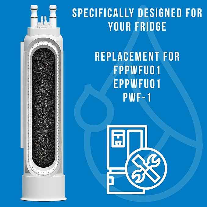 FPPWFU01 Water Filter Replacement for Frigidaire FPPWFU01 Water Filter, Compatible with PurePour PWF-1,EPPWF01 PureAdvantage PWF-1 and PureAir AF-2 FRGPAAF2 Air Filter Combo（2+2）