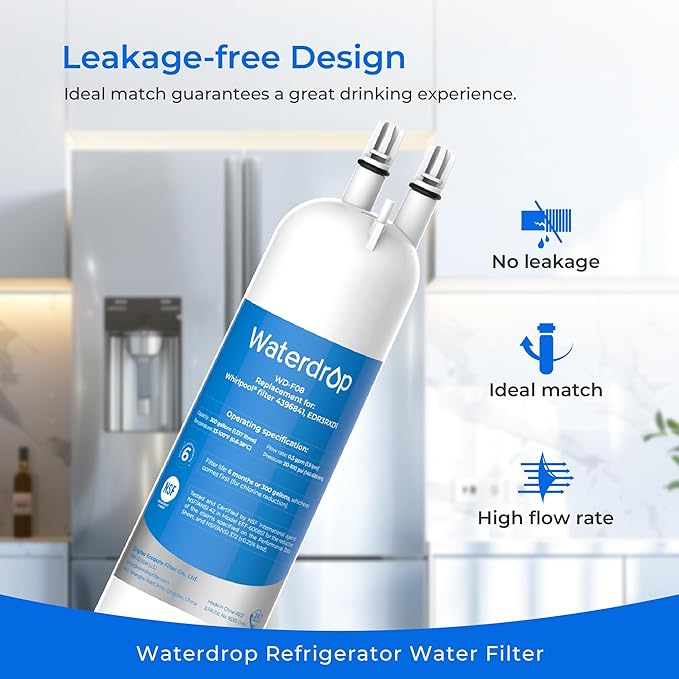 Waterdrop EDR3RXD1 Replacement for Everydrop® Filter 3, 4396841, 4396710, WD-F08, Kenmore® 46-9083, 46-9030 Refrigerator Water Filter, 3 Filters