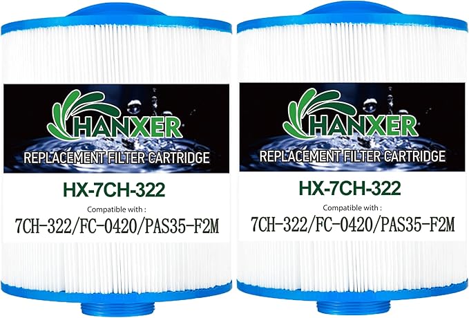 Spa Filter Cartridge Replaces for Unicel 7CH-322, PAS35-F2M, Filbur FC-0420, SD-00036, 70321 Top Load-Coleman Spas, 32 sq.ft Artesian Spas, 2 Pack