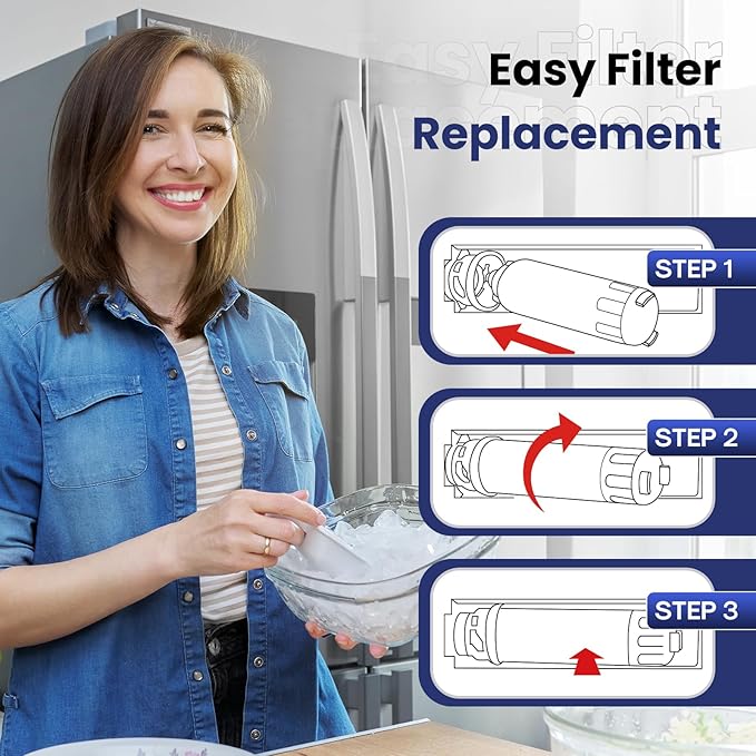 ADQ73613401 Refrigerator Water Filter, Replacement for LG LT800P, RWF3500,ADQ73613402, ADQ73613408, ADQ75795104, Kenmore 9490, 46-9490, LSXS26326S, LMXC23746S, LMXC23746D (Pack of 3) - AquaVibe