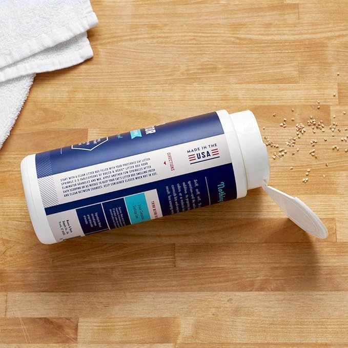 Rocco & Roxie Litter Box Odor Eliminator, Best Natural Urine Deodorizer for Cat Litter Boxes Cats Smell Control, Odor Absorber, Safe for Kitty, 12 oz - AquaVibe