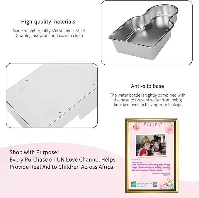 RIZZARI Stainless Steel Pet Water Feeder: 10L Gravity Waterer with Filter - Splash-Resistant - Dust-Resistant Lid -Easy to Clean - No Power Needed - for Cats & Dogs - Crate Area/Kitchen Corner