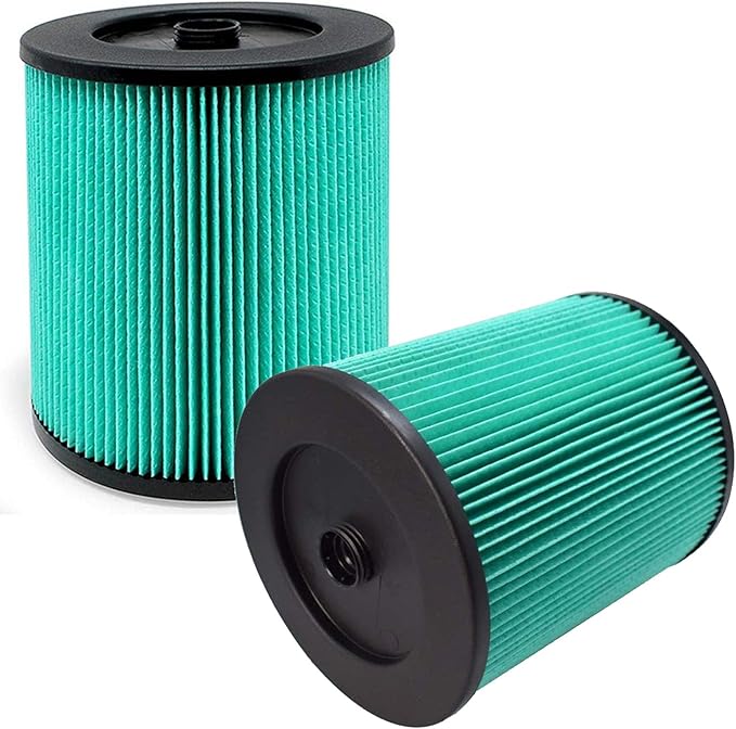 MZY LLC 2 Pack 17912 & 9-17912 Replacement Filter Compatible for Craftsman Shop Vac 5 to 32 Gallon, 3-Layer Pleated 9-17907 Wet/Dry Fine Dust Filter, Part # 17912 & 9-17912 - AquaVibe