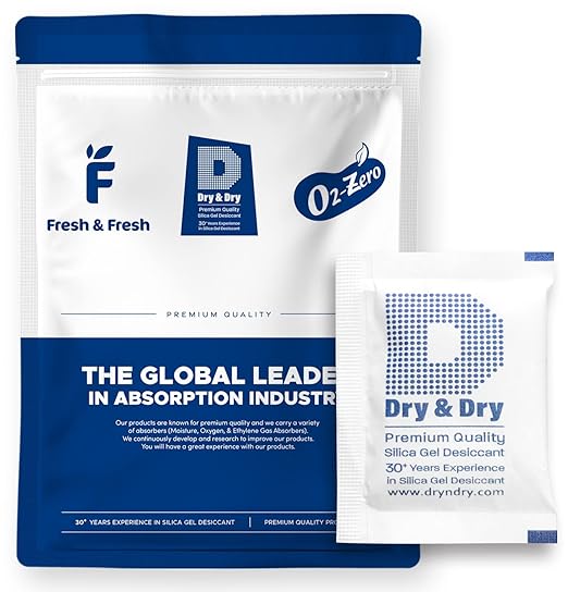 Dry & Dry 10 Gram [200 Packets] Silica Gel Packets Silica Gel Desiccants, Silica Gel Packs - Rechargeable (Food Safe) Silica Gel Packets, Silica Packets