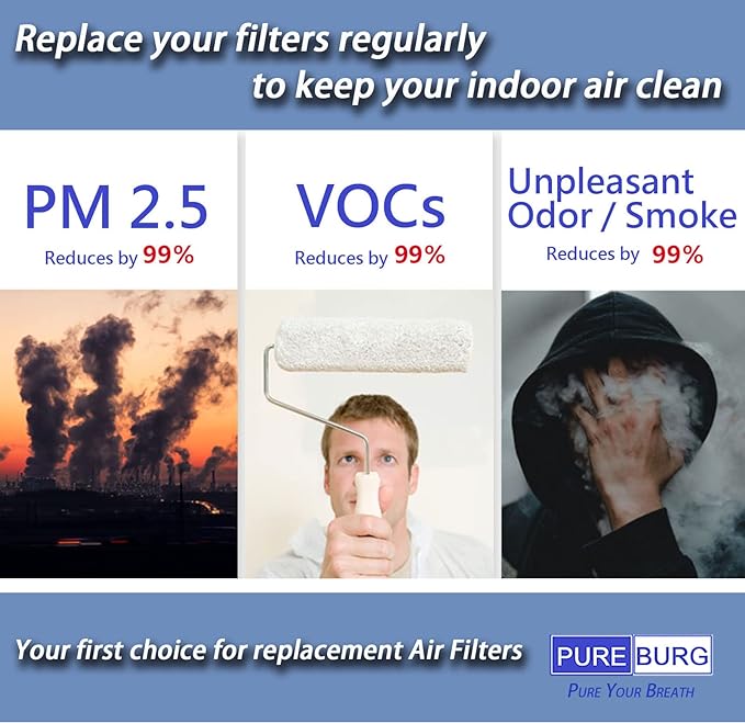 PUREBURG 6-Pack Replacement Filter Compatible With Autobot VX, Vmini V automotive Vacuum Cleaner,Dust Hair large particles dander - AquaVibe