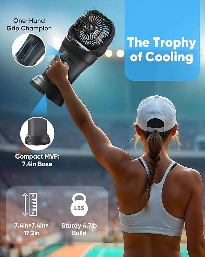 Portable Misting Fan for Outdoor Patios - 30000mAh Rechargeable Battery Operated Camping Fan with 2L Water Tank, 4 Spray, 4 Speeds & RGB Light for Fishing/Travel/Garden Party/Golf/Tent/Office