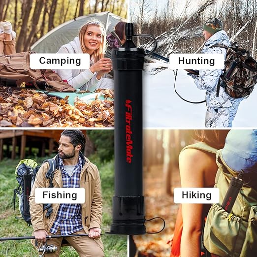 Original Defense® FiltrateMate Portable Water Filter Straw – High-Performance Nanofiber Filtration for Emergency Preparedness, Hiking, and Camping – Purifies up to 1,000 Liters