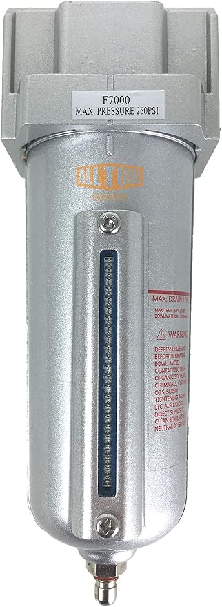3/4" NPT HEAVY DUTY Industrial Grade Particulate Filter/Water Trap For Air Compressor Compressed Air Lines, 5u With Metal Bowl (MANUAL DRAIN) - AquaVibe