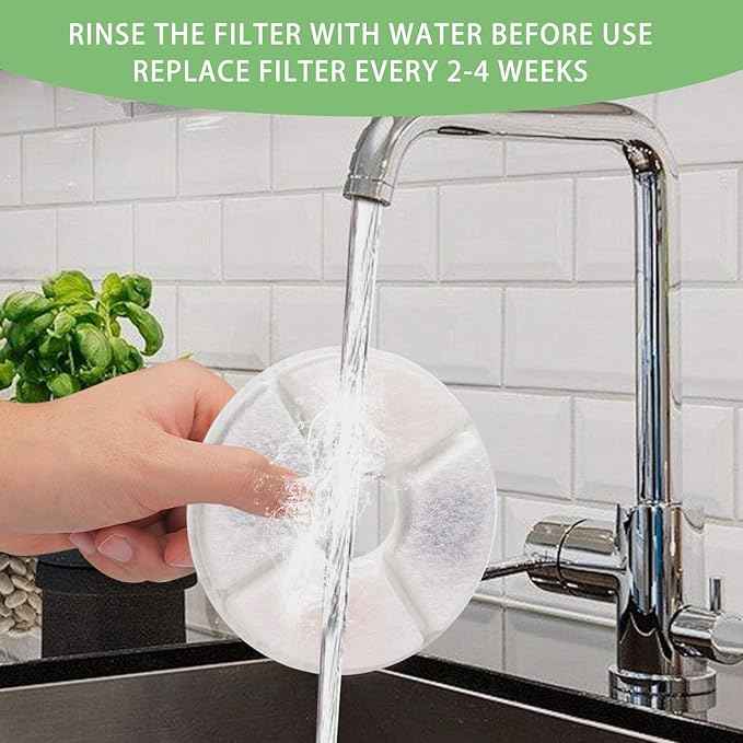 Cat Water Fountain Filters, 12 Pack Cat Fountain Replacement Filters for 2.4L Stainless Steel Top Pet Water Fountain