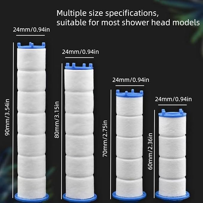Showerhead Filters, 10 Pcs, Ion Shower Drops Head Filter, PP Cotton Filtered Shower Handheld, Filter Element Multiple Specifications, Suitable for Different Models of Shower Heads (White, 9cm/3.54in)