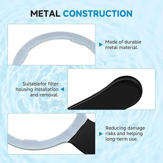Metal Water Filter Wrench Compatible with iSpring AWR2 ，Suitable for HW12, HC12, RCC and RCCP Series Filters，Water Filter Removal Tool