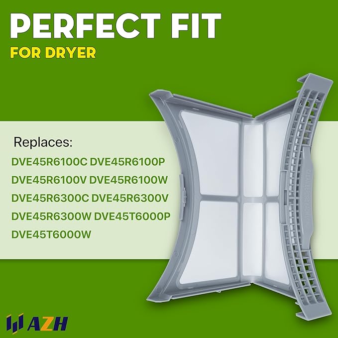Dryer Lint Filter Screen Replacement For Samsung DVE45R6100C DVE45R6100P DVE45R6100V DVE45R6100W DVE45R6300C DVE45R6300V DVE45R6300W DVE45T6000P DVE45T6000W Dryer