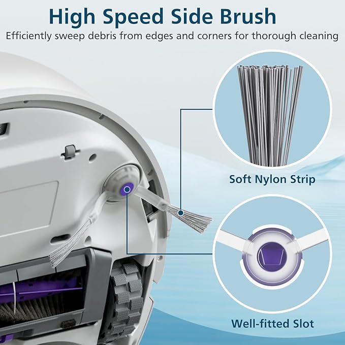 Accessories Replacement for Narwal Freo X Ultra Robot Vacuum, 16 Vacuum Accessories Set, 1 Main Brush, 2 Hepa Filter, 2 Dust Bags, 4 Mop Pads, 6 Side Brushes, 1 Cleaning Brush - AquaVibe