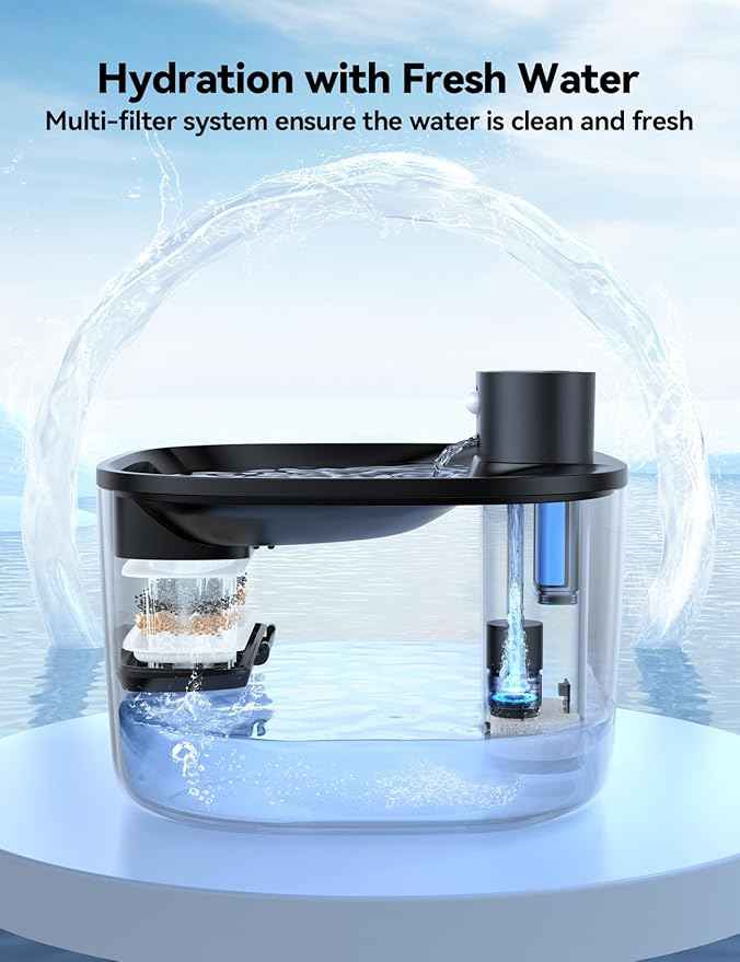 Wireless Cat Water Fountain: [Pumpless] & [Detachable Battery] FEELNEEDY 4L Battery Operated Pet Water Fountain for Cats and Dogs Indoor, Motion Sensor Cat Drinking Fountain with 6 Pack Filters