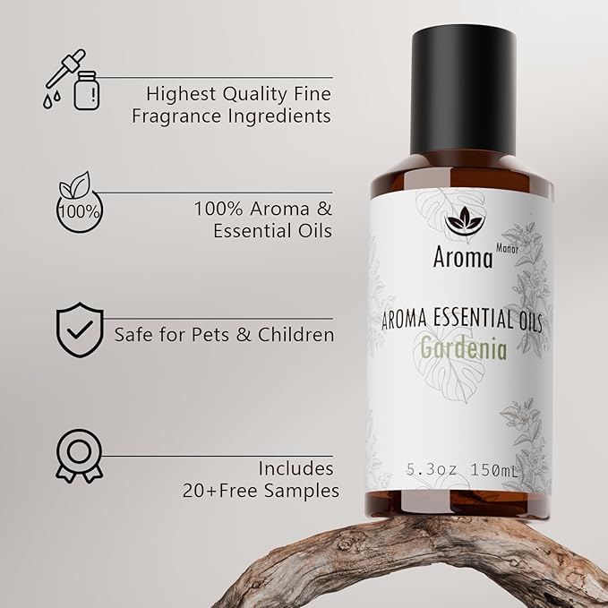 Hotel Diffuser Oil - Gardenia Essential Oils for Scent Air Cold Diffuser - Gardenia, Jasmine, Green Leaves, Lily of The Valley - Home Luxury Scents Aroma Fragrance