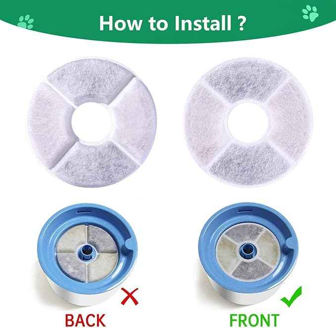 Cat Water Fountain Filters 8 Pack,50% More Resin & Activated Carbon,Genuine Cat Flower Fountain Replacement Filters for Pet Dog Drinking Water Dispenser Quadruple Filtration (Not for Catit)