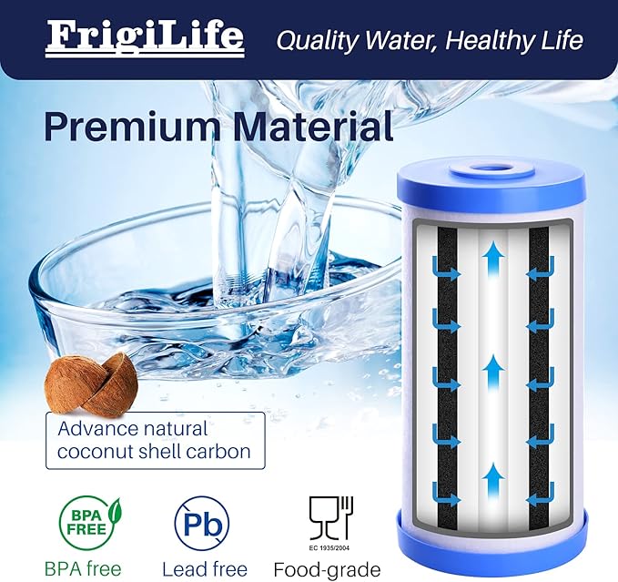 FXHTC 5 Micron 10" x 4.5" Whole House Sediment Activated Carbon Water Filter Replacement for GE FXHTC, GXWH40L, GXWH35F, GNWH38S, RFC-BBSA, W50PEHD, DuPont WFHD13001, 3 PACK - AquaVibe