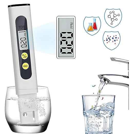 TDS Meter, Digital Water Tester with 0-9990 PPM Range, Portable for Aquaculture, Pools, Tap Water Testing