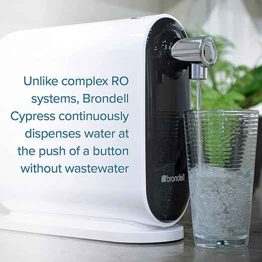 Brondell H630 Cypress Countertop Water Filter System for Kitchen Sinks, Three-Stage Filtration System and Dispenser Attaches to Faucet, White