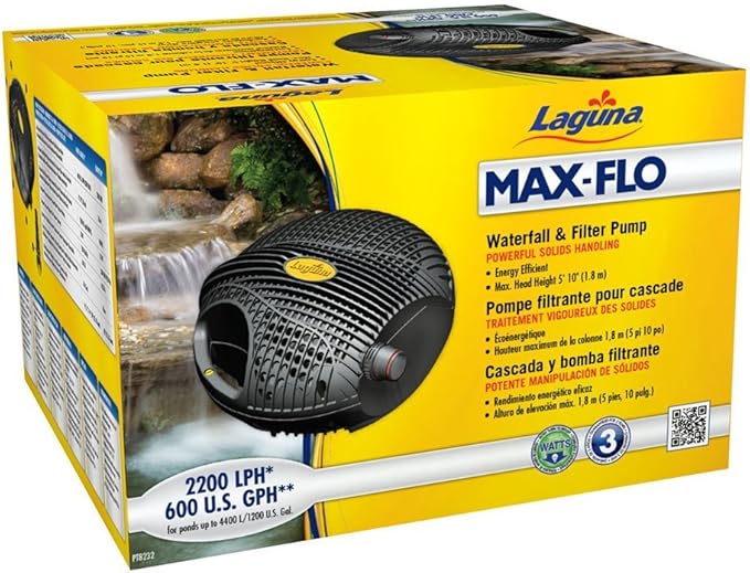 Laguna Max-Flo 600 Waterfall and Filter Pump for Ponds Up to 1200-Gallon