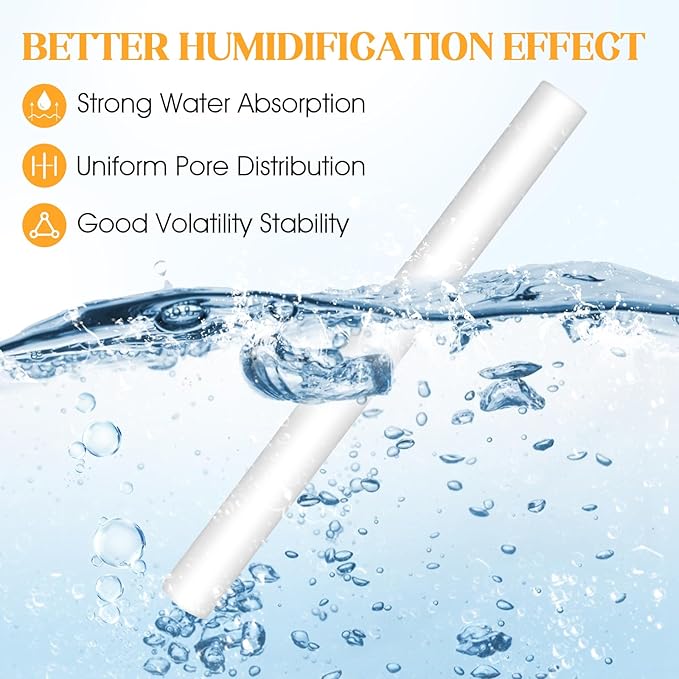 50 Pcs Humidifier Filter Replacement Rods Premium Cotton Filter Refills for Portable USB Mini Cool Mist Humidifiers (50, 5.354Inches)