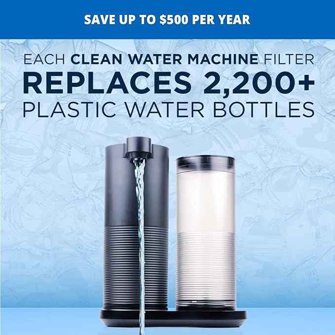 Aquasana Countertop Water Filter System for Drinking Water - Clean Water Machine - Removes 97% of Chlorine - Compact Filtration for Kitchen