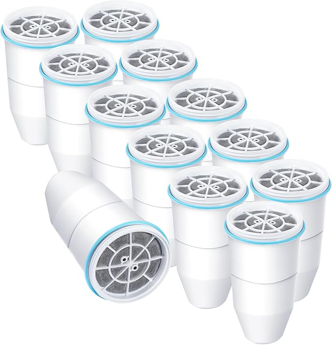 VIPHASES Upgraded 6-Stage 0 TDS Water Filter Replacement for ZR-001, ZR-017, ZR-004, Removes 99.99% Lead, Chlorine, Fluoride, PFOA/PFOS, 12-Pack