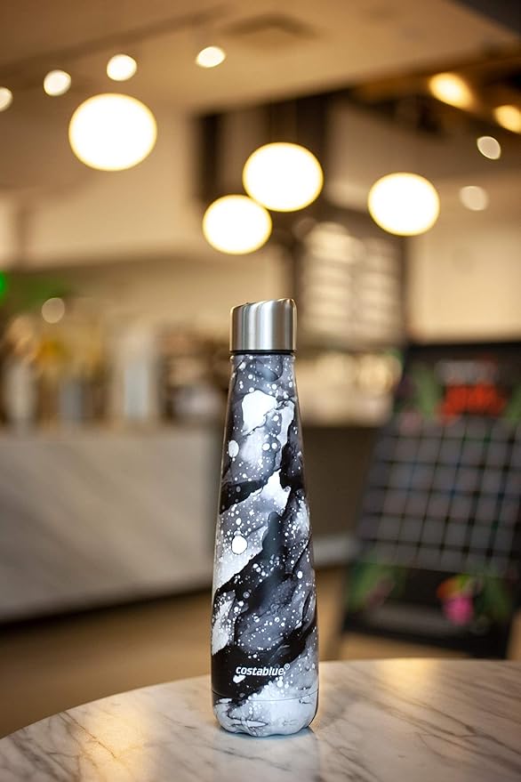 Insulated Water Bottle - On-The-Go Refillable Stainless Steel Water Bottles For Adults, Reusable Thermos Travel Tumbler With Leak-proof Lid For Hot & Cold Beverages (17Oz. Ligth Charcoal)