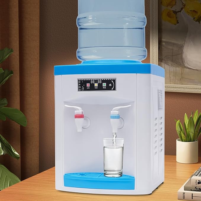 110V 550W Portable Countertop Water Dispenser, Hot and Cold Compact Water Cooler Mini Tabletop Drinking Machine Small Space Hydration Station, Desktop Water Dispenser for Home Office Dorm Kitchen