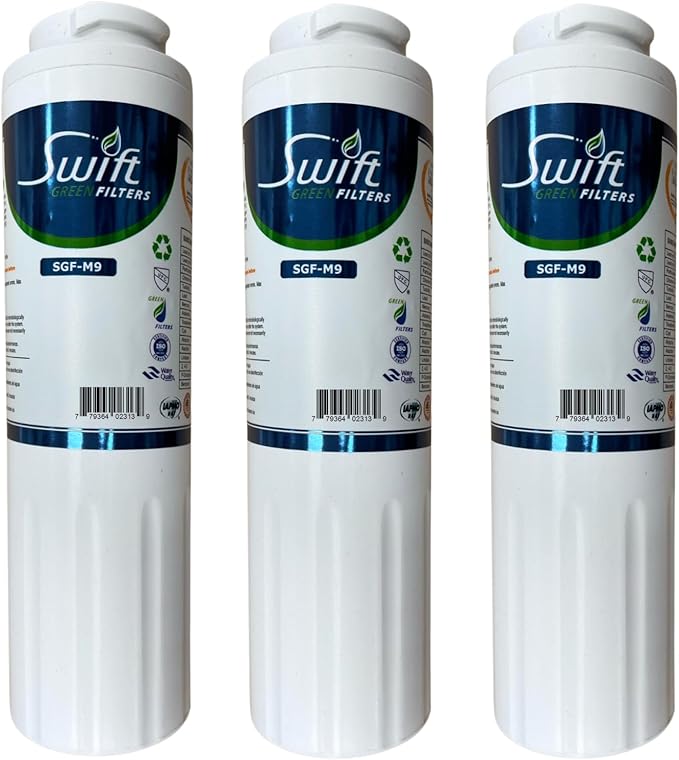 Swift Green Filters SGF-M9 Replacement Refrigerator Water Filter for UKF8001,EDR4RXD1,Filter 4,EFF-6007A,46-9005,46-9006,CLCH101,PuriClean II 67003526 (3 Pack) Made in USA