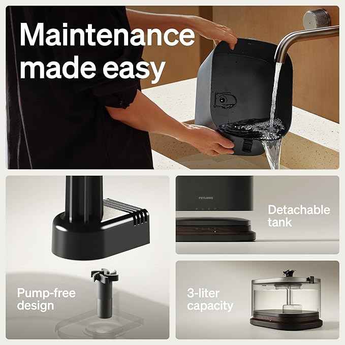 PETLIBRO Upgrade Cordless Cat Water Fountain + 8 Packs Genuine Cat Fountain Filter Replacement, App Monitoring 3L/101oz Dockstream 2 Pet Water Fountain with Stainless Steel Tray, 4-Month Set Easy-Swap