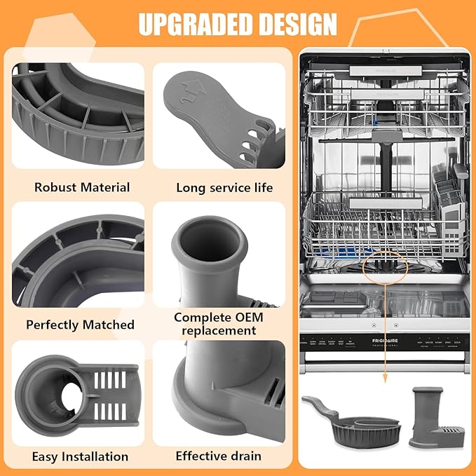 5304518968 Dishwasher Lower Spray Arm Support and 5304506518 Dishwasher Sewer Filter/Trap Drain Filter Replacement for Frigidaire Dishwashers Spray Arm Assembly Replaces 154252101,154292901,154294101