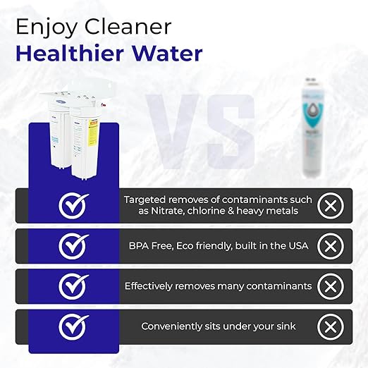 Crystal Quest Under Sink Water Filtration System 1500-2000 Gallon Capacity Advanced Under Counter Water Filter for Kitchen & Drinking Water Purifier Removes Chlorine, Sediment, Easy Install