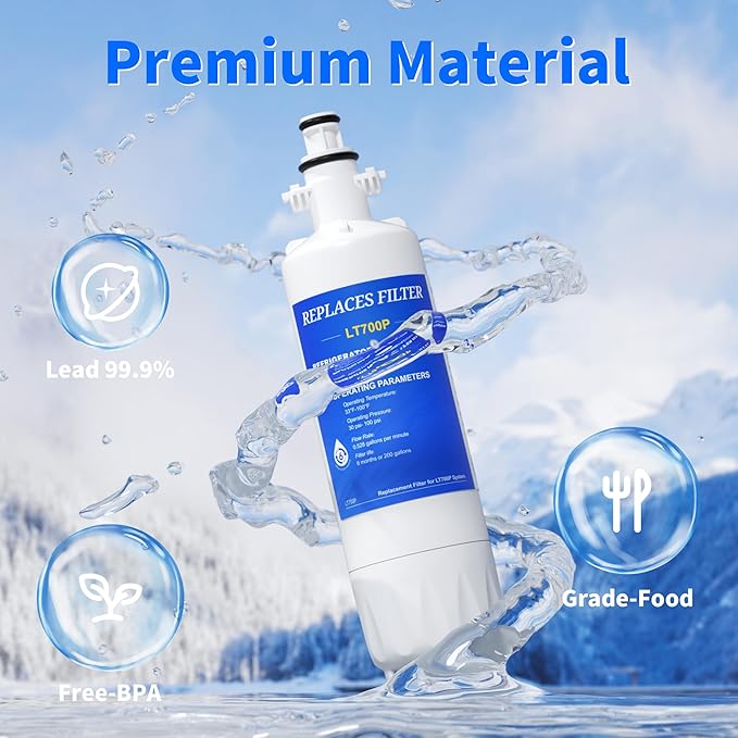 ADQ36006101 Water Filter Replacement Compatible with LG LT700P, LT700PC, ADQ36006102, ADQ36006101-s, Kenmore 9690, 469690, LFXS29766S,3 Pack, By CHOPLO