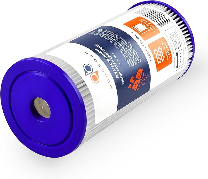 Aquaboon 1 Micron Pleated Water Filter 10 x 4.5 for Whole House Sediment Water Filter Replacement Compatible with Well Filters FXHSC, R50-BBSA (4-PACK)