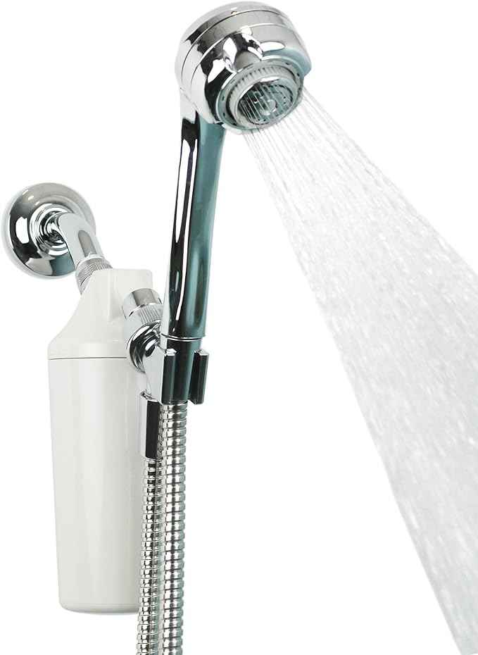 Aquasana Shower Water Filter System Max Flow Rate w/Handheld Wand - Filters Over 90% of Chlorine & Shower Water Filter System - Filters Over 90% Of Chlorine - Carbon & KDF Filtration Media - AQ-4100