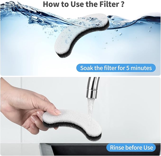 Cat Water Fountain Filters, 8 Pack Pet Fountain Replacement Filters Fit for Clear Cat Fountain Dispenser - AquaVibe