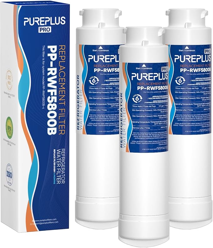 PUREPLUS Refrigerator Water Filter, Compatible with Frigidaire EPTWFU01, EWF02, Pure Source Ultra II, 3Pack