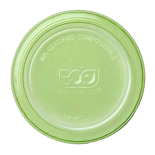 Eco-Products Compostable Clear Green PLA Plastic Portion Cup Lids, Case of 2000, Veridian, Fits 2-4oz Food Containers, Renewable Plant-Based, Disposable, ASTM Compliant, BPI-Certified