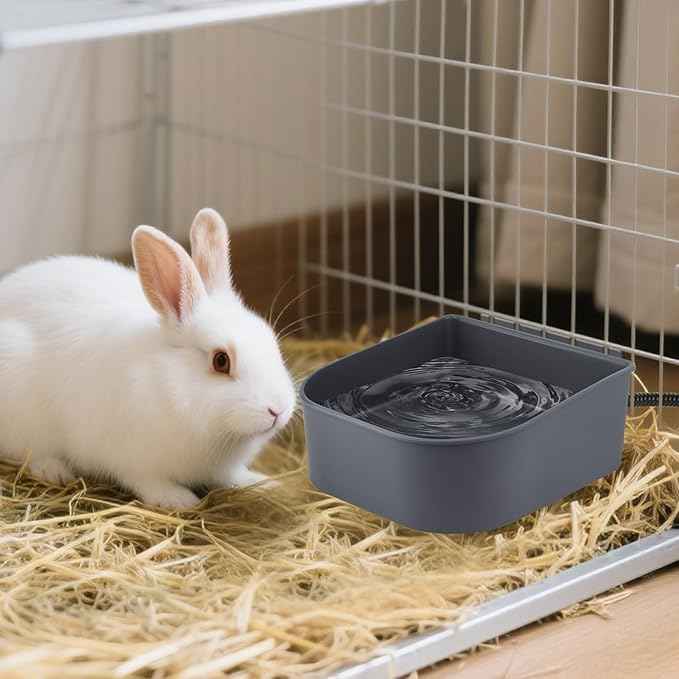 NAMSAN Small Heated Pet Bowl for Cats Rabbits, Outdoor and Indoor, 1 L Heated Water Bowl for Chicken Birds Ice Free, Thermal-Bowl for Dog Cage, Hanging Kennel Dish, Self-Assembly
