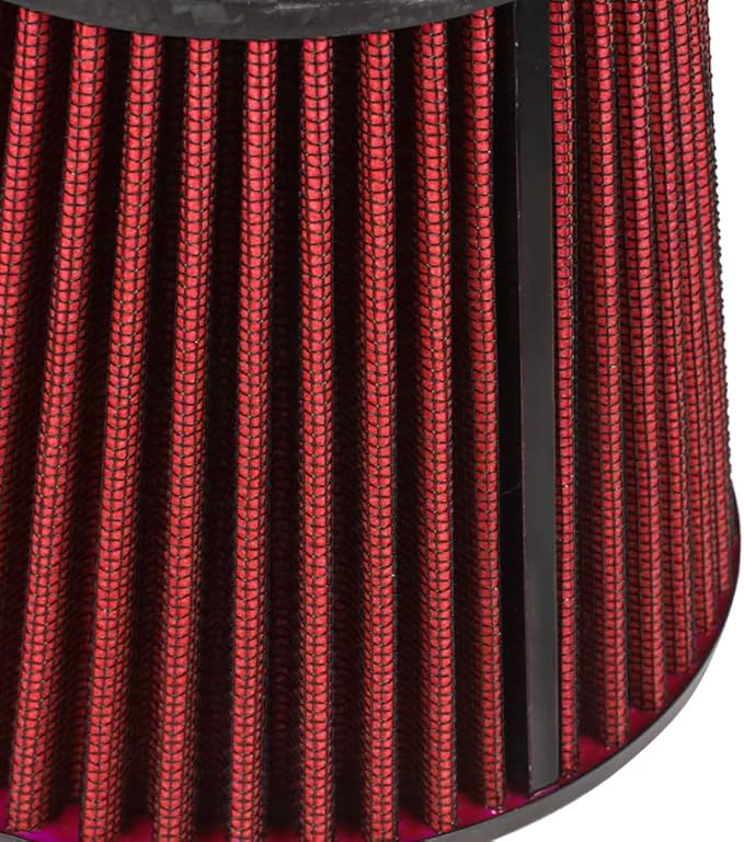 Kyostar 3 Inch 76mm Cold Air Intake Filter Cone Universal Carbon Fiber Replacement High Flow Dry Air Filter Red