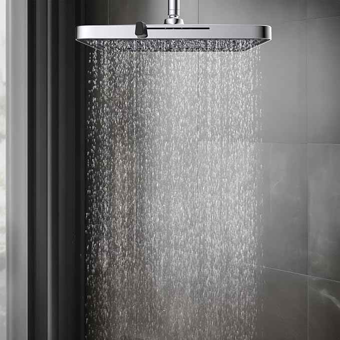 Hibbent cUPC Certified 5 Spray Modes Shower Head, 13'' High Pressure Large Rainfall Shower Head, High Flow Waterfall Bathroom Fixed Showerheads with Adjustable Swivel Ball Joint, Chrome