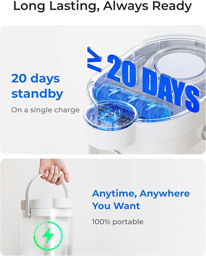 Waterdrop Alkaline Rechargeable Water Filter Dispenser, 6-Stage Instant Electric Powerful Pitcher, Healthy Mineralized Alkaline Water, 15-Cup Portable Countertop System, Does not Lower TDS