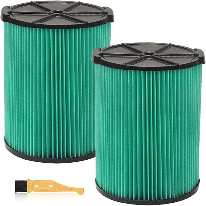 2 Pack VF6000 5-Layer Replacement Filter for Ridgid Shop Vac 5-20 Gallon Wet Dry Vacuums WD5500 WD0671 WD6425 WD7000 WD1280 WD1851 WD1680 WD1956 RV2400A 1400RV RV2600B, fit for Husky 6-9 Gallon Vacs - AquaVibe