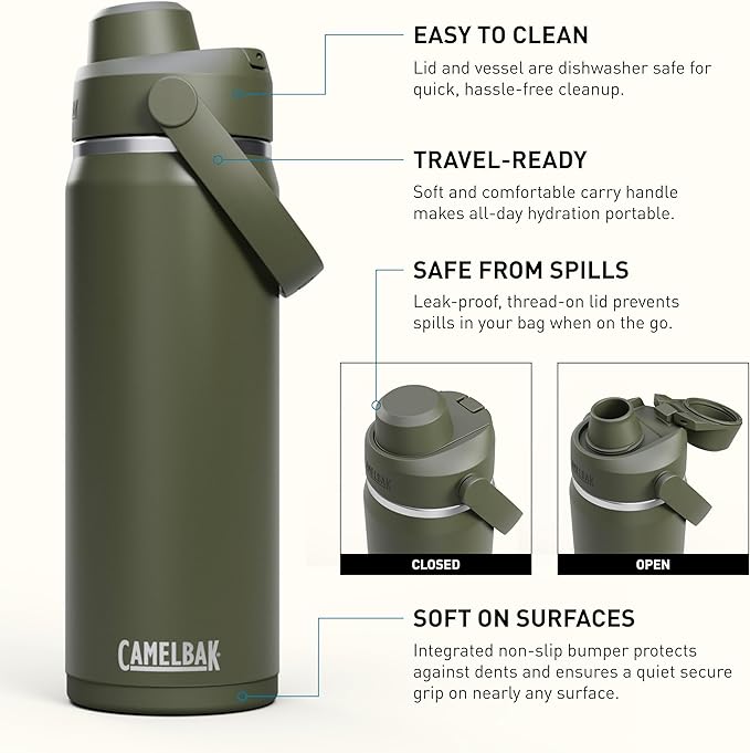 CamelBak Thrive Chug Insulated Stainless Steel Water Bottle Moss, 20oz