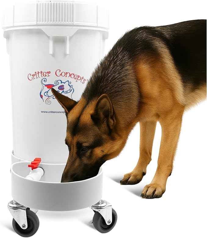 Pet Gravity Water Dispenser: 5 Gallon. for Dogs, Cats, Goats, Small Animals. Quiet, No BPA and Made in USA. Ideal Dog Bowl Large Breed. Best Automatic Waterer.