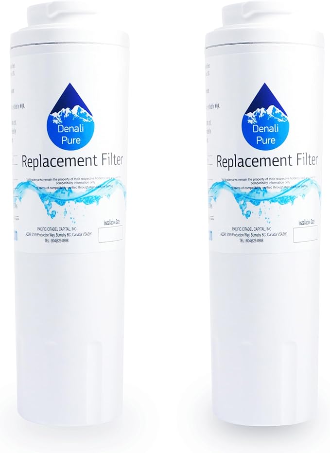 2-Pack Denali Pure Replacement for Viking RWFFR Refrigerator Water Filter - Compatible with Viking UKF8001 Fridge Water Filter Cartridge