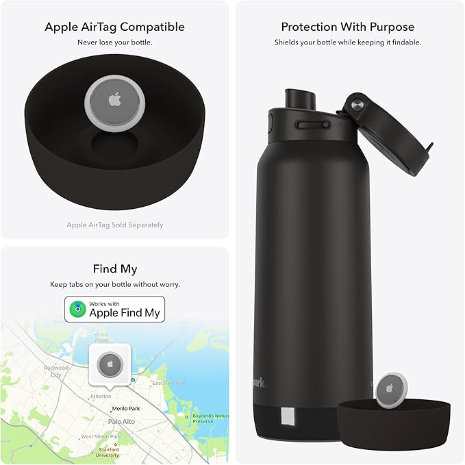HidrateSpark PRO 2 32 oz Smart Ready Water Bottle with Silicone Boot - Chug Black