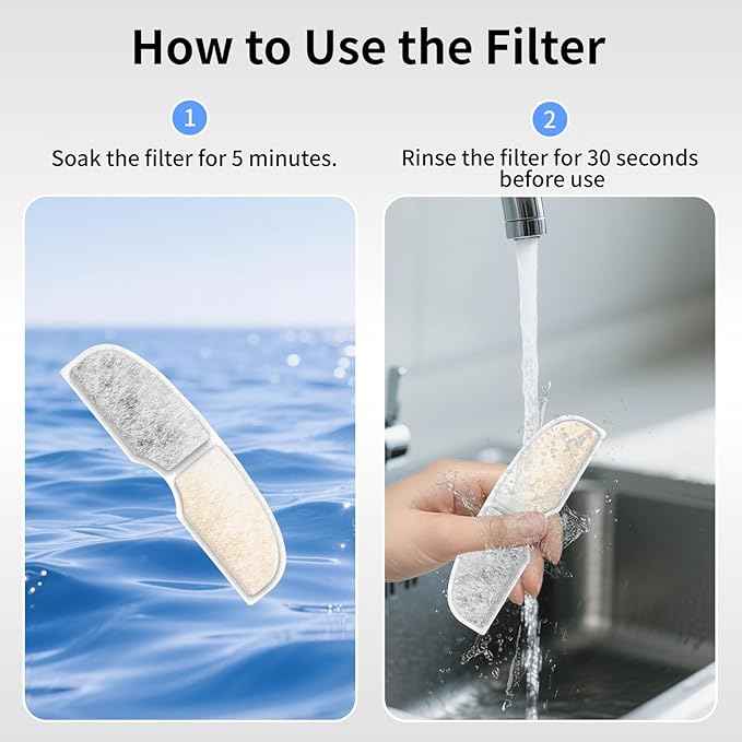 8 Packs Cat Water Fountain Replacement Filters - Specific Fit for W02B Pet Fountain, 3.5L/118oz Capacity with Multi-Stage Filtration (Individually Sealed)
